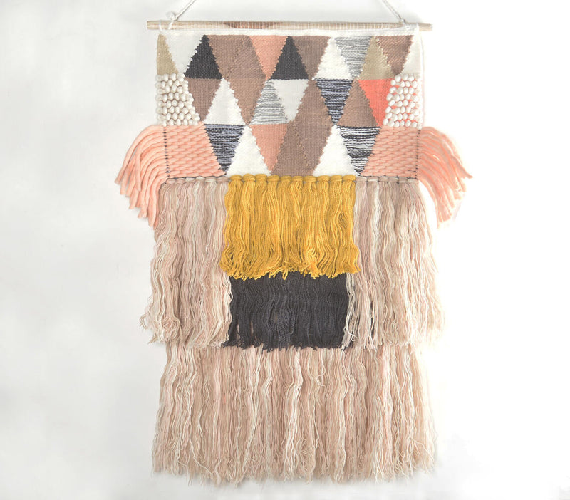 Handwoven Art Deco Layer Fringed Wall Hanging