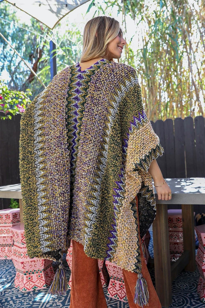 Cuddle Season Crochet Patterned Ruana