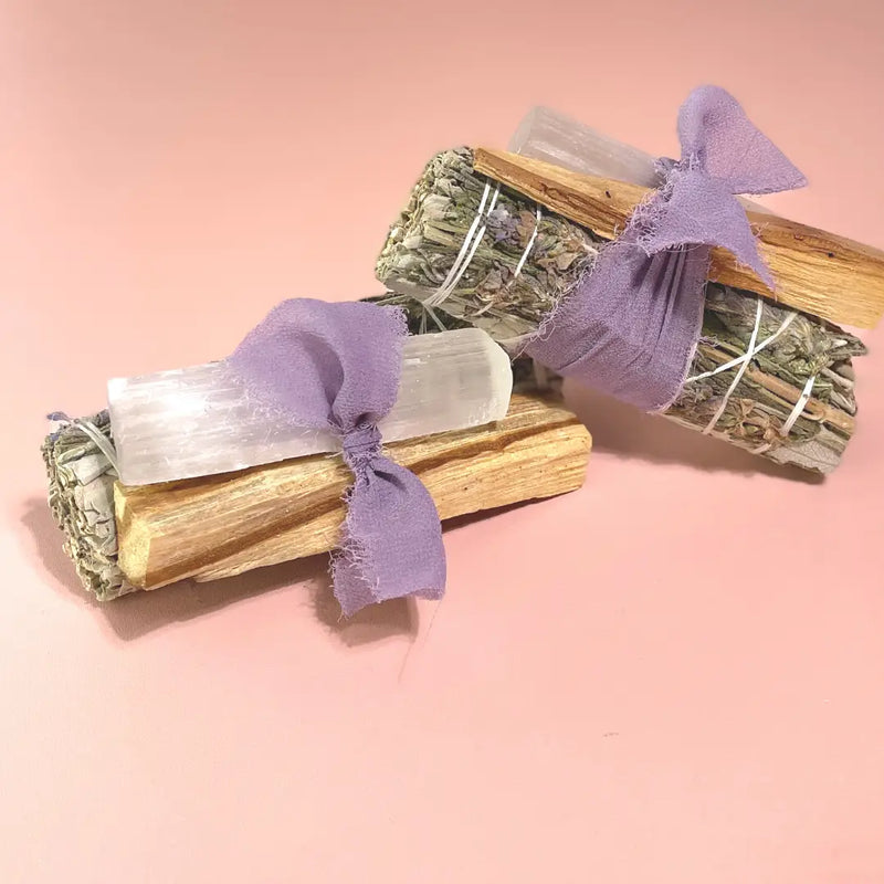 Lavender + White Sage Protection Bundle with Selenite and Pa