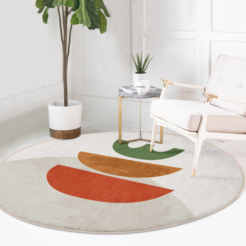 Abstract Boho Home Decorative Washable Round Rug | Homeezone