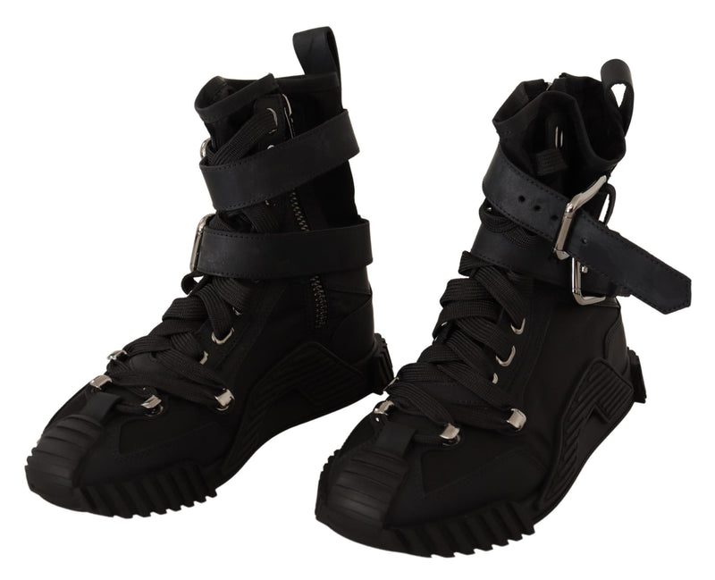 Dolce & Gabbana Black Trekking Boots High Cut Sneakers Shoes