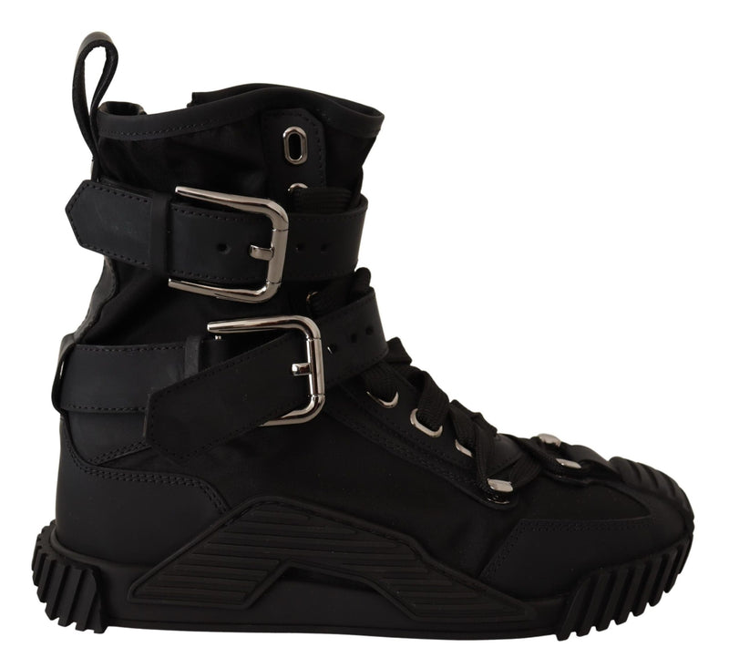 Dolce & Gabbana Black Trekking Boots High Cut Sneakers Shoes