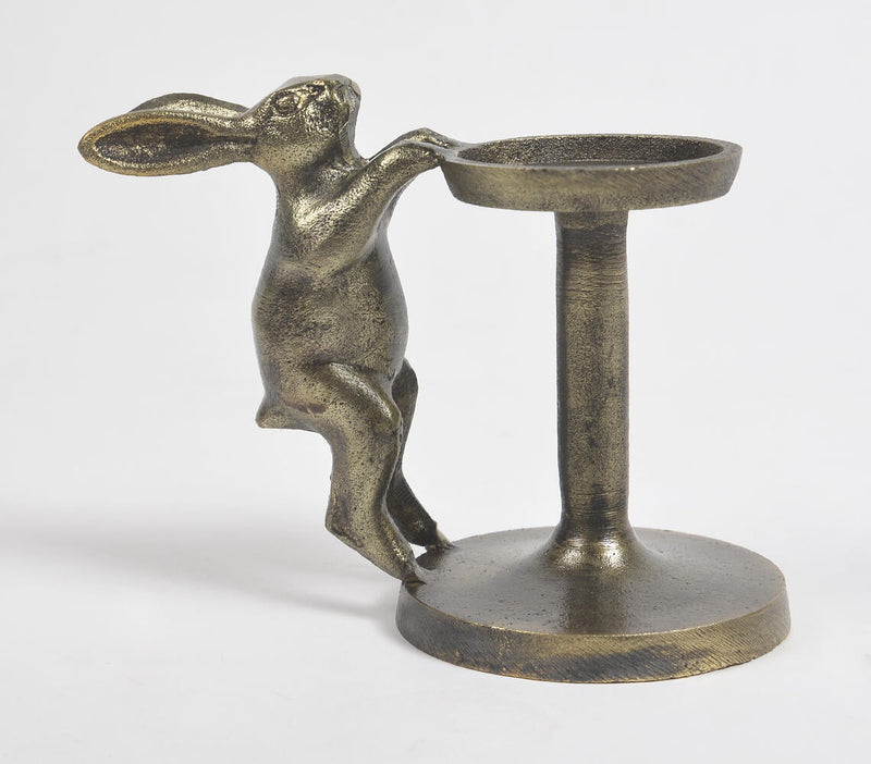 Cast Aluminium Easter Rabbit Tealight Stand