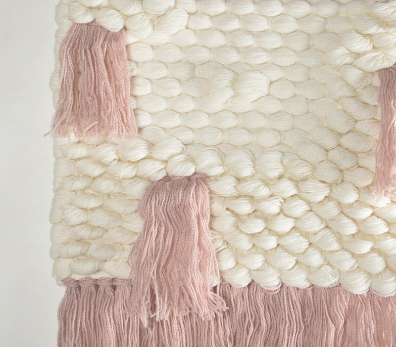 Hand Tufted Pastel Fringed Wall Hanging