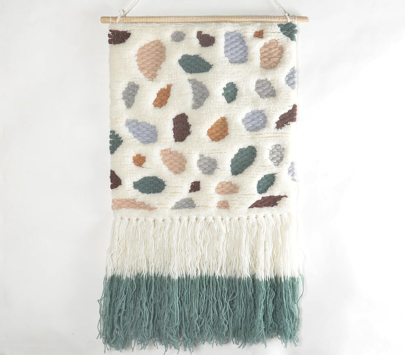 Handwoven & Tufted Terrazzo Wall Hanging with Fringes