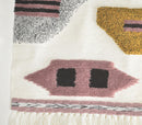 Handwoven & Tufted Abstract Fringed Wall Hanging Q5