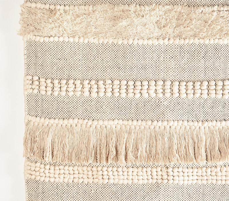 Handwoven Cotton Neutral Bayadere Wall Hanging