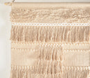 Handwoven Cotton Beige Fringed Wall Hanging