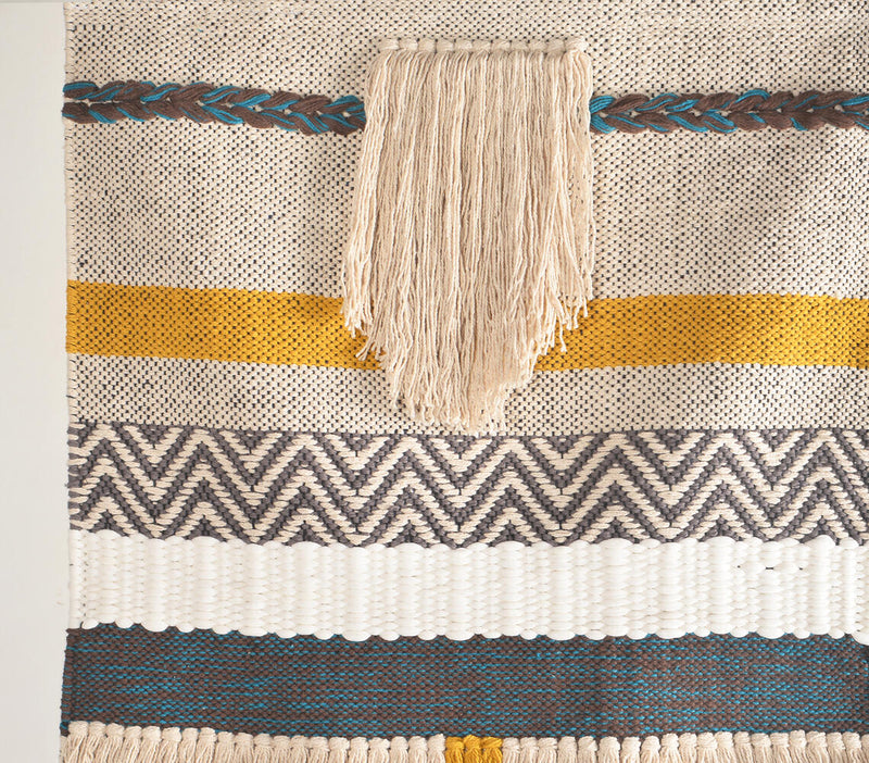 Handwoven Cotton Multi color Bayadere Wall Hanging