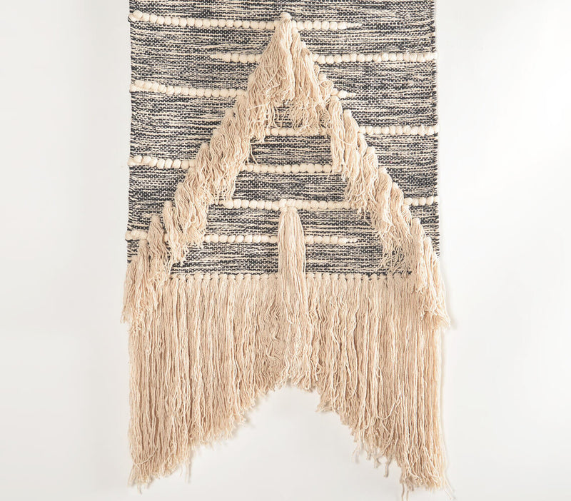Handwoven Cotton & Wool Arrowhead Wall Hanging