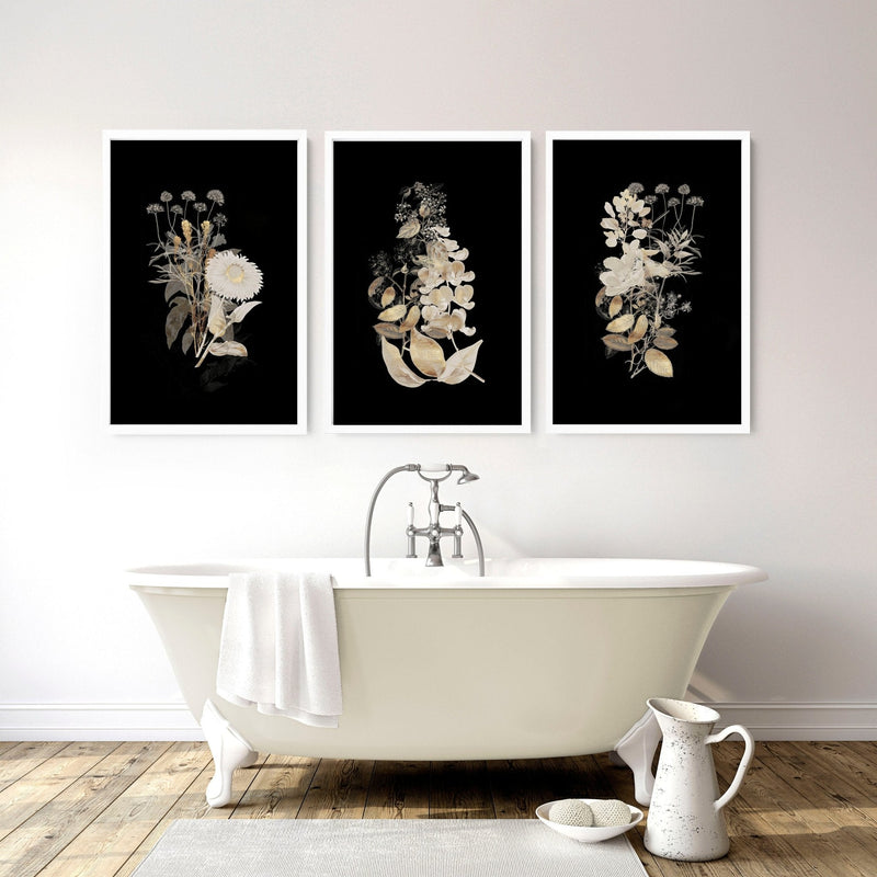 Bathroom decor for walls | set of 3 wall art prints