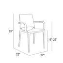 Set of 4 Patio Dining Armchair - Stacking