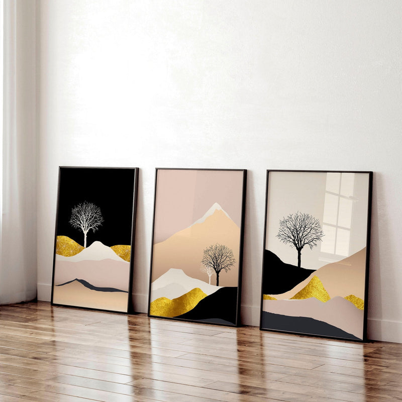 Decorating Scandinavian style for office | set of 3 wall art prints