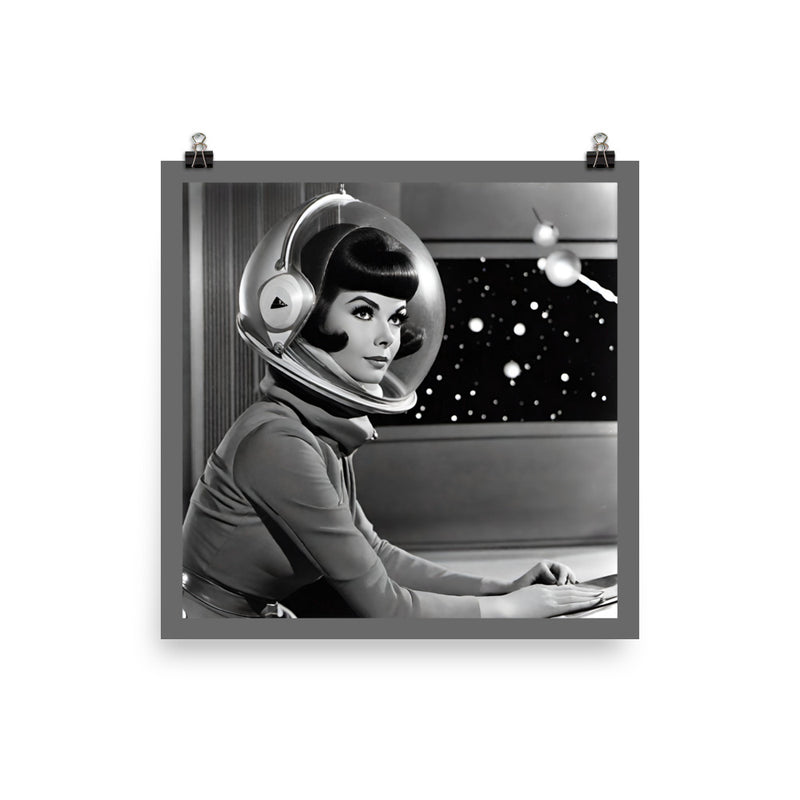 Astro Pinup Girl 1960's Space Sci-Fi Poster