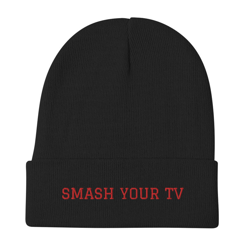 Smash Your Tv Embroidered Beanie