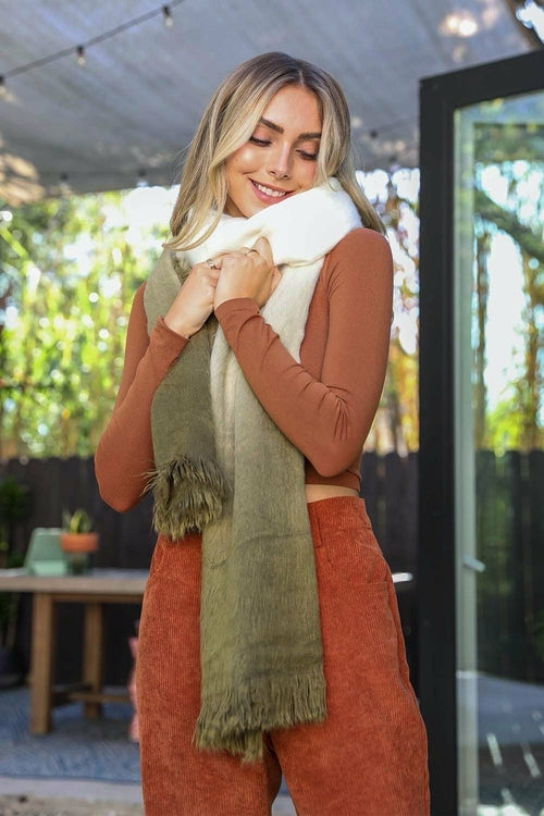 Silky Wool Ombre Scarf