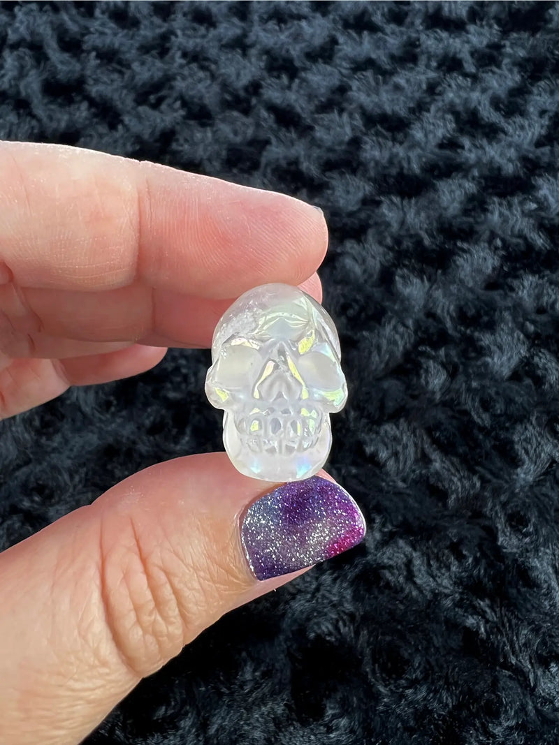 Aura Clear Quartz Skull