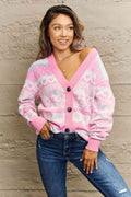 Woven Right Full Size Long Sleeve Rabbit Pattern Cardigan