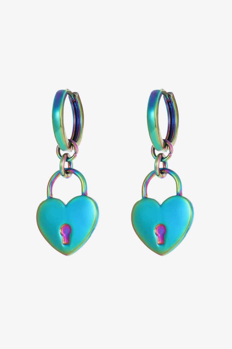 5-Pair Wholesale Multicolored Heart Drop Earrings