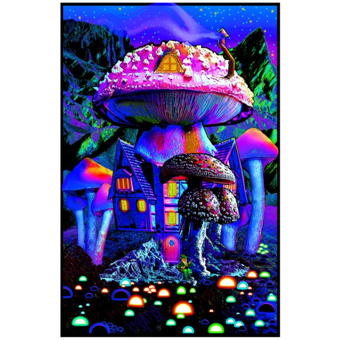 Poster Emporium Mushroom House Black Light Poster - Darkest Hour Apparel