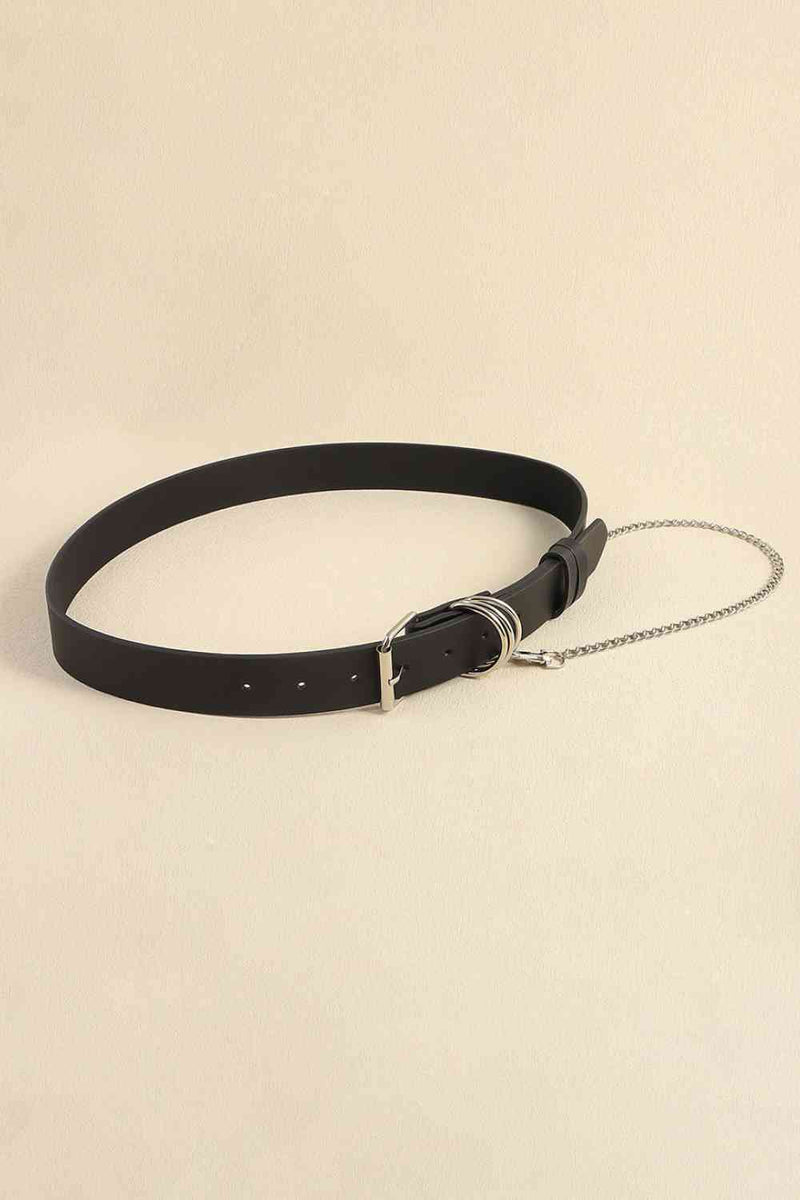 PU Leather Alloy Chain Belt