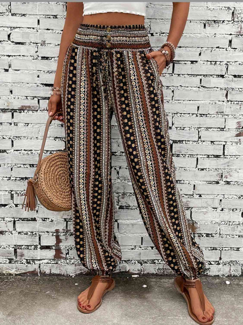 Printed High Waist Pants