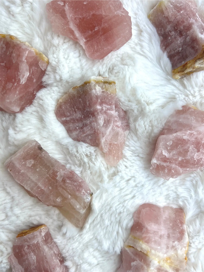 Raw Pink Caribbean Calcite Rough Stone