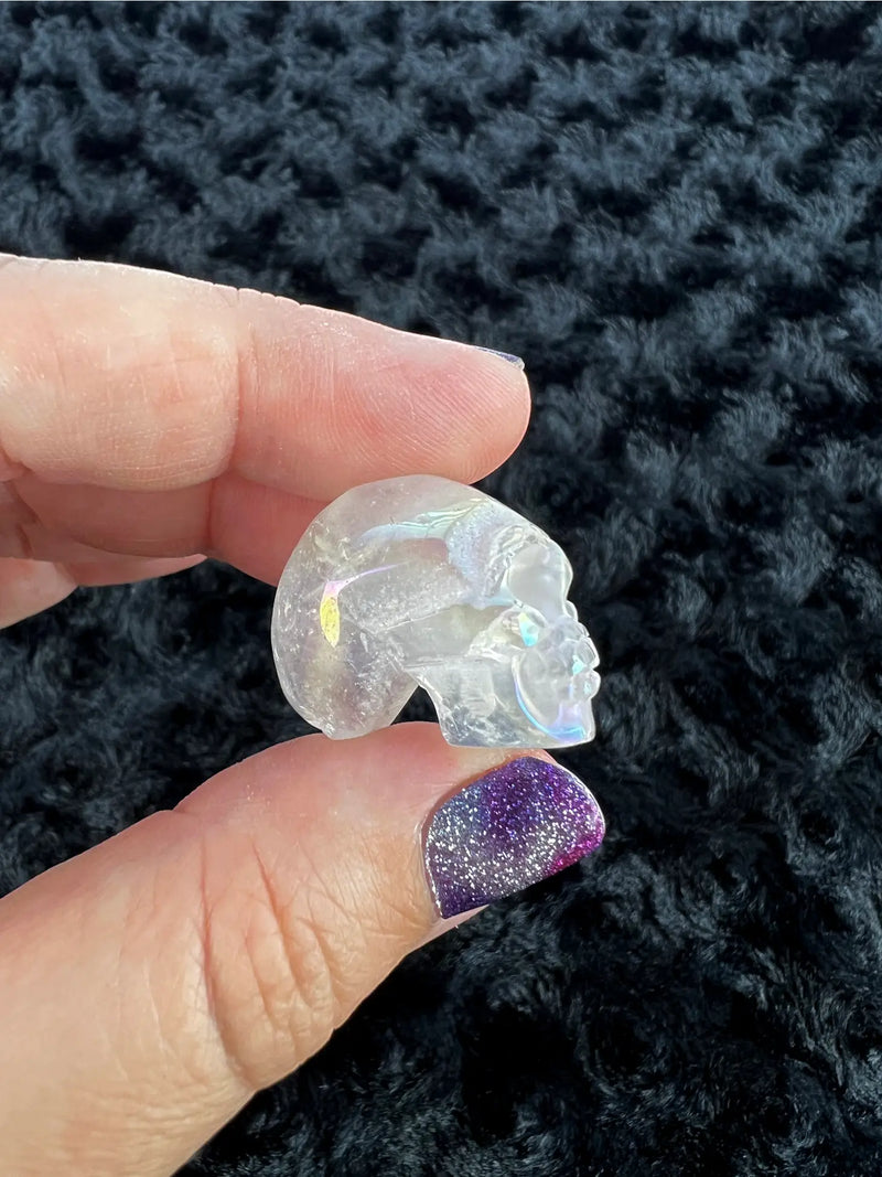 Aura Clear Quartz Skull