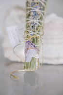 Sage Bundle Large Lavender & Crystal & Info Card