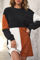 Color Block Dropped Shoulder Mini Dress