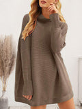 Round Neck Long Sleeve Sweater Dress