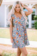 Floral Sweetheart Neck Empire Waist Dress