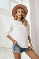 Side Slit Drop Shoulder Sweatshirt