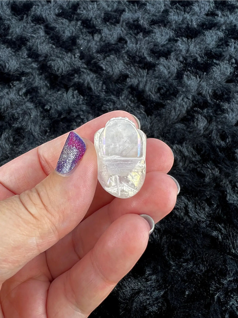 Aura Clear Quartz Skull