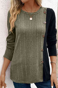 Contrast Long Sleeve Knit Top