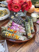 Sage Bundle Large Rose & Crystal with Info Card