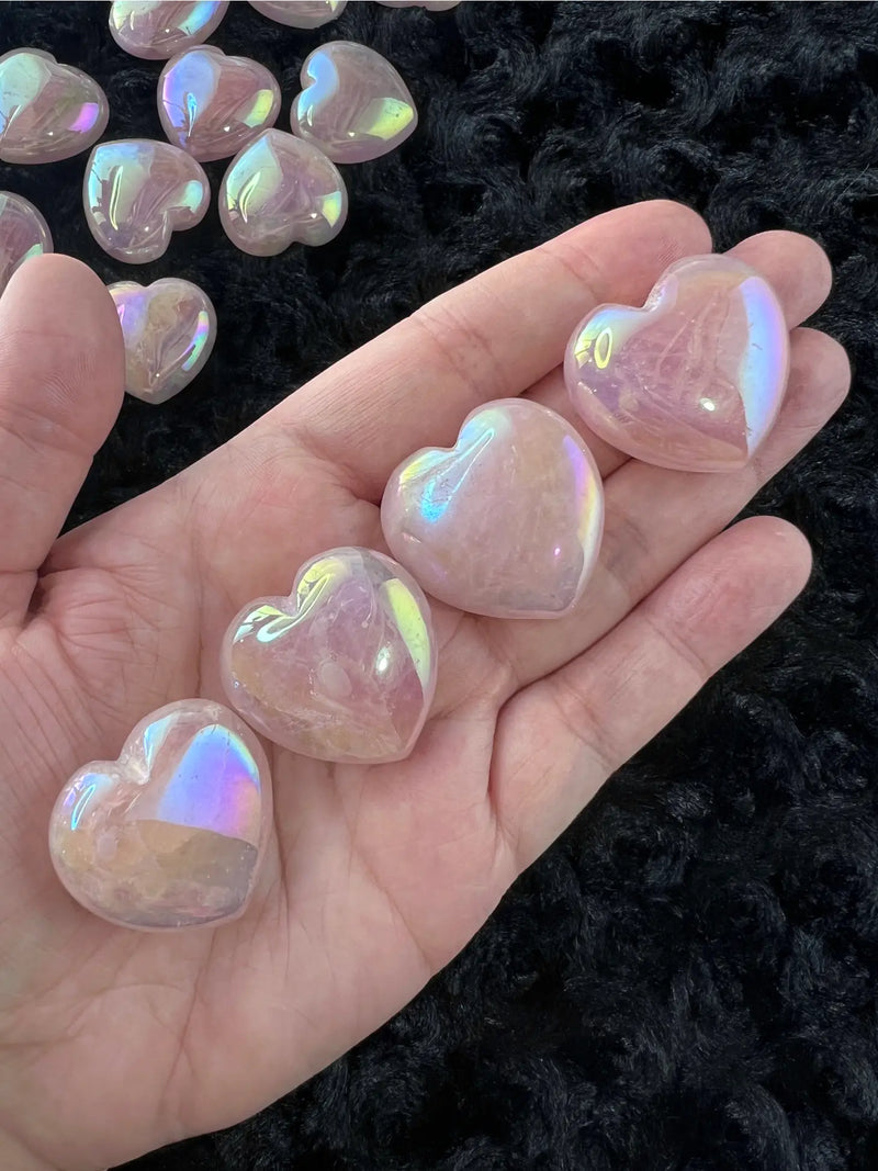 Aura Rose Quartz Heart