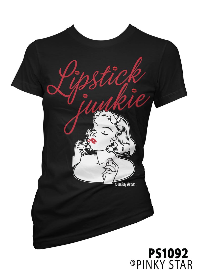 PINKY STAR Lipstick Junkie Womens T - Darkest Hour Apparel