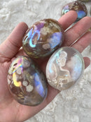 Aura Flower Agate Palm Stone