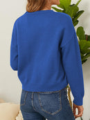 Flower Button Front Dropped Shoulder Cardigan