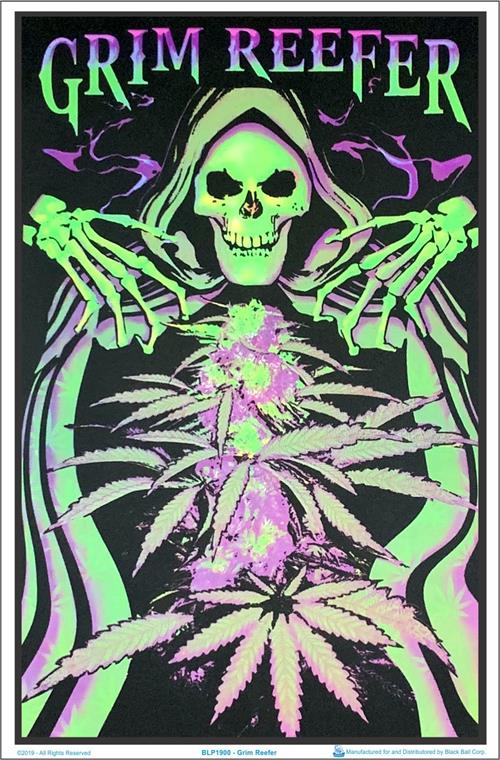 Black Ball Corp GRIM REEFER BLACK LIGHT POSTER - Darkest Hour Apparel