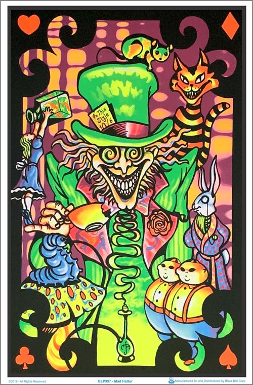 Black Ball Corp Mad Hatter Black Light Poster - Darkest Hour Apparel