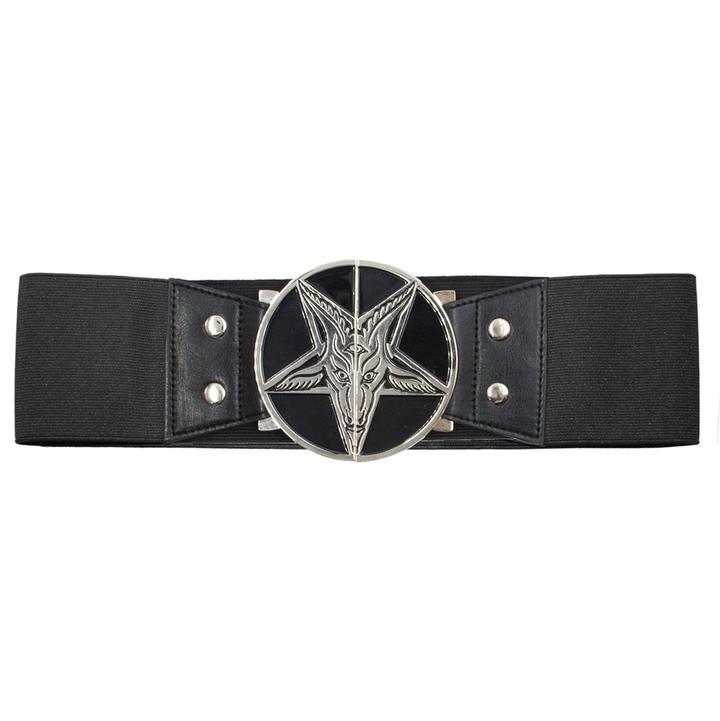 KreepsVille666 Elastic Waist Belt Goat Head Black - Darkest Hour Apparel