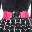 KreepsVille666 Silver Skull evil elastic waist belt S-3X - Darkest Hour Apparel