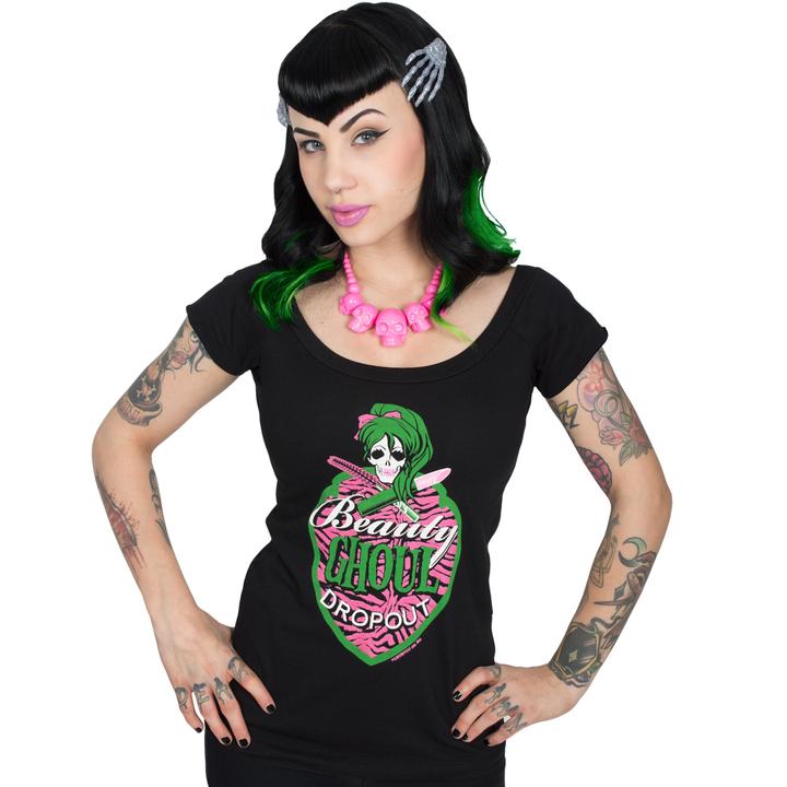 KreepsVille666 BEAUTY GHOUL DROPOUT SHOULDER TOP - Darkest Hour Apparel