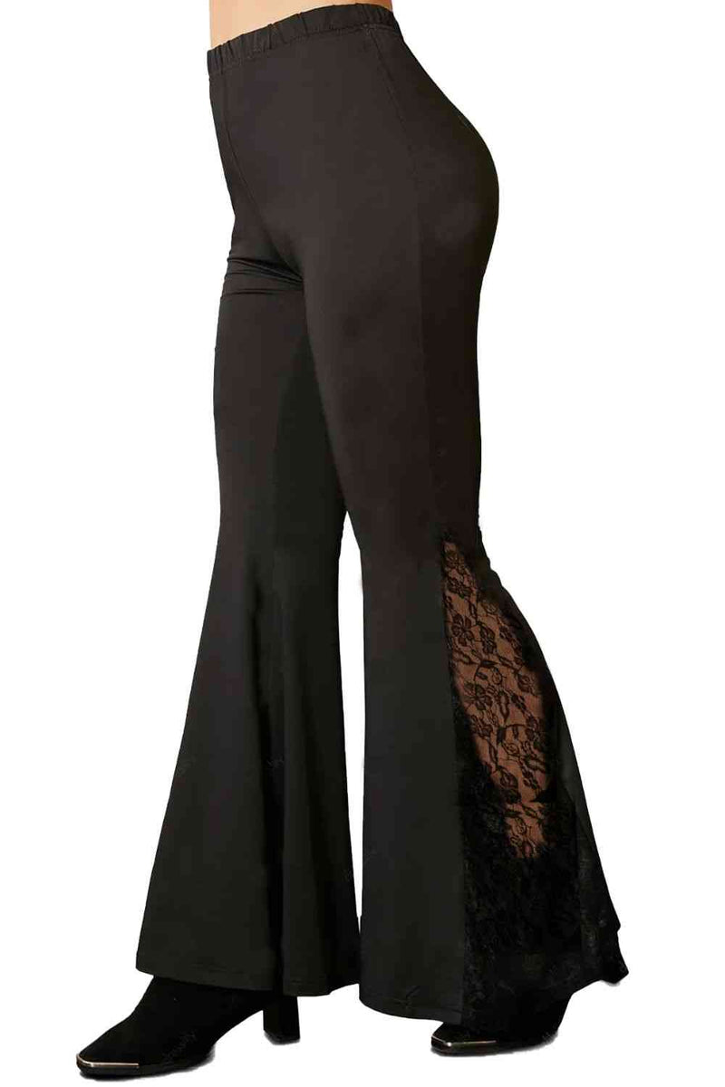 Lace Detail Flare Pants