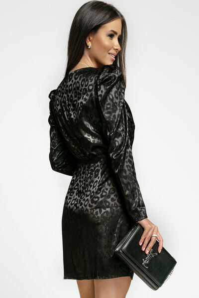 Leopard Long Sleeve Mini Dress