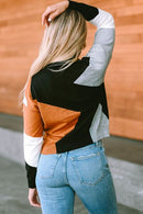 Color Block Mock Neck Sweater