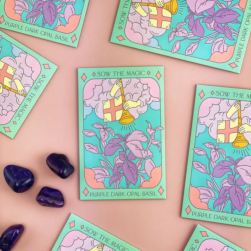 Purple Dark Opal Basil Tarot Garden + Gift Seed Packet