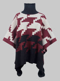 Turtleneck Pom-Pom Trim Poncho